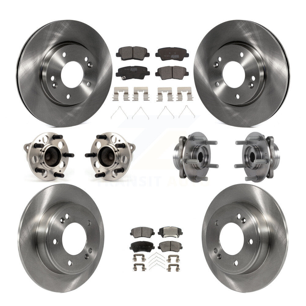 Kit de rotors et plaquettes de frein avec roulement de moyeu avant et arrière (10 pièces) pour Hyundai Elantra G 2017