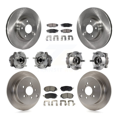 Kit de rotors et plaquettes de frein à disque, roulements de moyeu avant et arrière (10 pièces) pour Subaru Imprez
