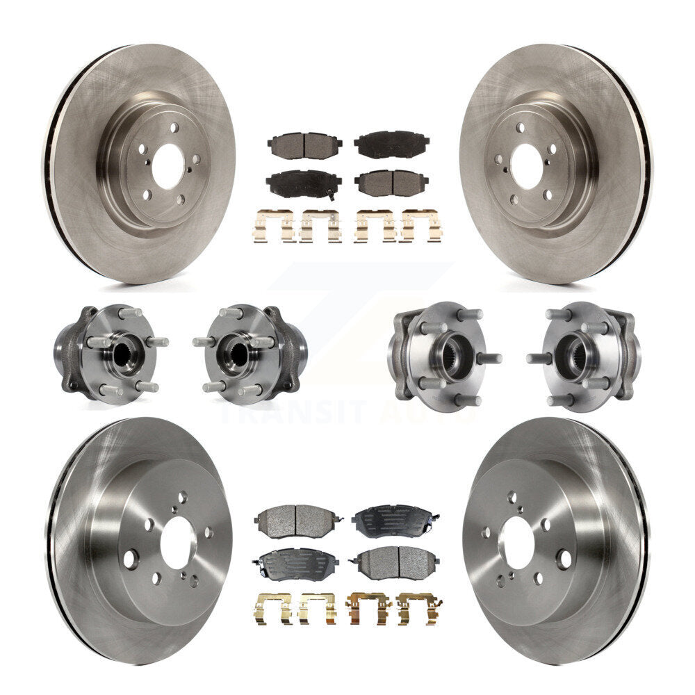 Kit de plaquettes de Rotor de frein à disque, roulement de moyeu avant et arrière (10 pièces) pour Subaru Forester 2.0