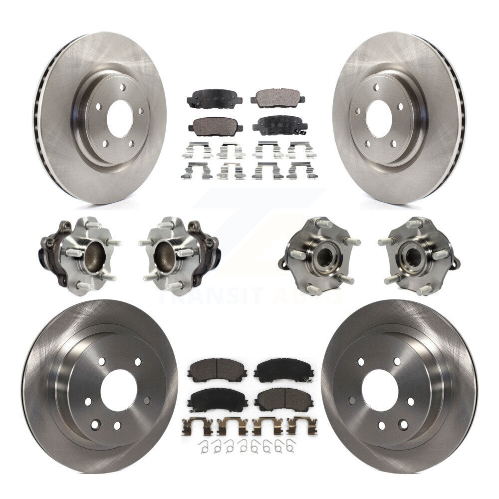 Kit de rotors et plaquettes de frein à disque, roulements de moyeu avant et arrière (10 pièces) pour Nissan Rogue