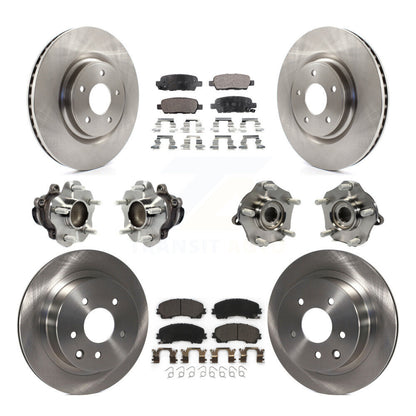 Kit de rotors et plaquettes de frein à disque, roulements de moyeu avant et arrière (10 pièces) pour Nissan Rogue