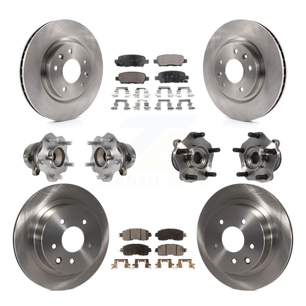 Kit de rotors et plaquettes de frein à disque, roulements de moyeu avant et arrière (10 pièces) pour Nissan LEAF