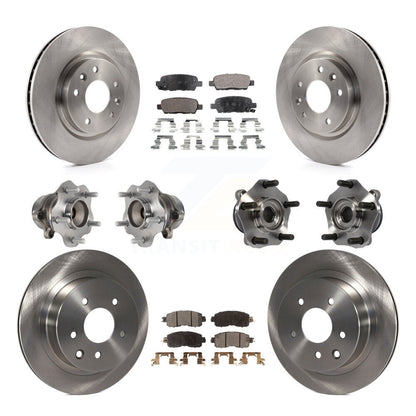 Kit de rotors et plaquettes de frein à disque, roulements de moyeu avant et arrière (10 pièces) pour Nissan LEAF