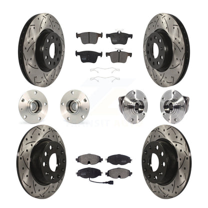 Kit de rotors et plaquettes de frein revêtus de roulement de moyeu avant et arrière (10 pièces) pour Audi A3 Sportbac