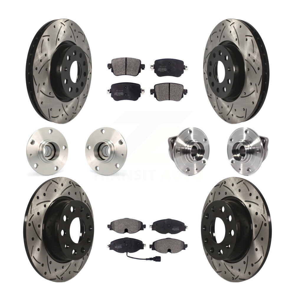 Kit de plaquettes de Rotor de frein à disque revêtu de roulement de moyeu avant et arrière (10 pièces) pour Volkswagen GT