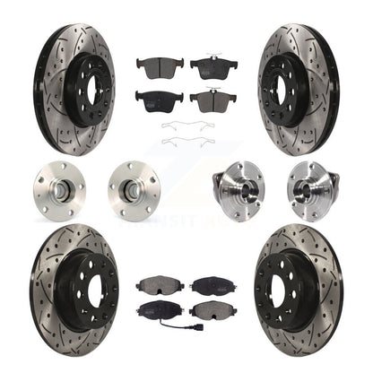Kit de rotor et de plaquettes de frein revêtus de roulement de moyeu avant et arrière (10 pièces) pour Audi A3 2016 2.0