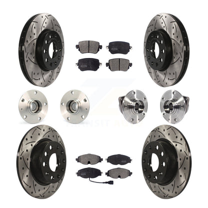 Kit de rotor et de plaquettes de frein revêtus de roulement de moyeu avant et arrière (10 pièces) pour Volkswagen Gol