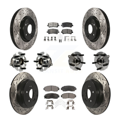 Kit de plaquettes de rotor de frein revêtues de roulement de moyeu avant et arrière (10 pièces) pour Honda Odysse 11-14
