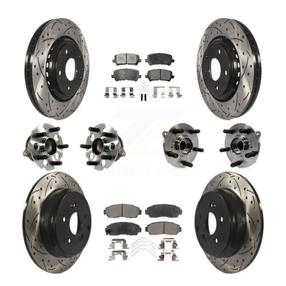 Kit de plaquettes de rotor de frein revêtues de roulement de moyeu avant et arrière (10 pièces) pour Honda Odysse 15-17