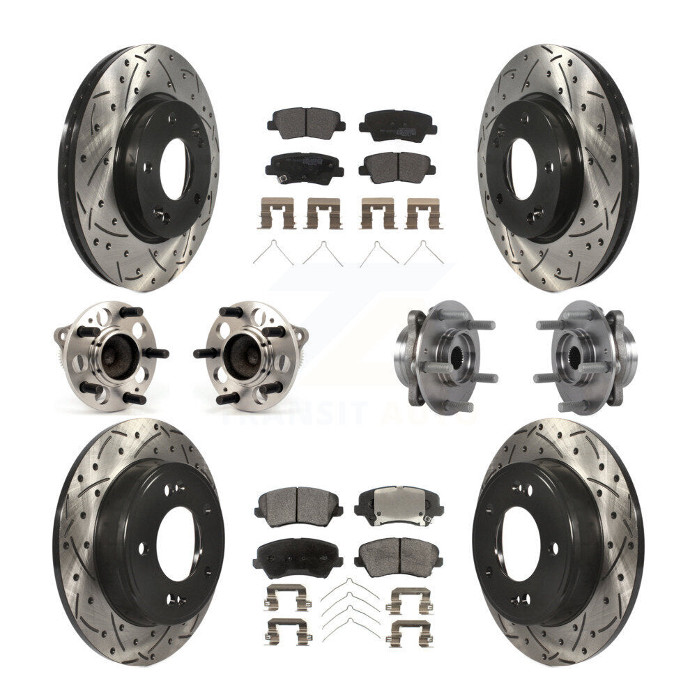 Kit de plaquettes de rotor de frein, roulement de moyeu avant et arrière (10 pièces) pour Hyundai Elantra G 17