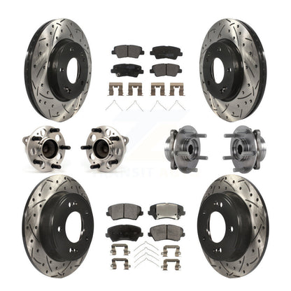 Kit de plaquettes de rotor de frein, roulement de moyeu avant et arrière (10 pièces) pour Hyundai Elantra G 17