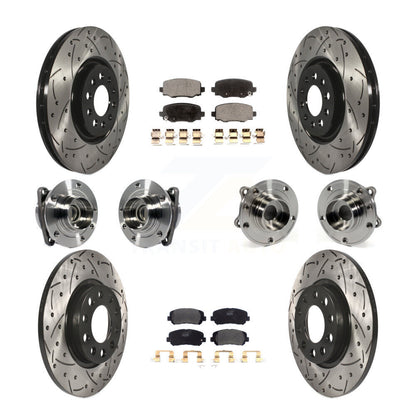 Kit de rotors et plaquettes de frein revêtus de roulement de moyeu avant et arrière (10 pièces) pour Chrysler 200 FW