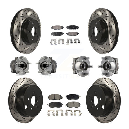 Kit de plaquettes de Rotor de frein à disque revêtu de roulement de moyeu avant et arrière (10 pièces) pour Subaru Imprez