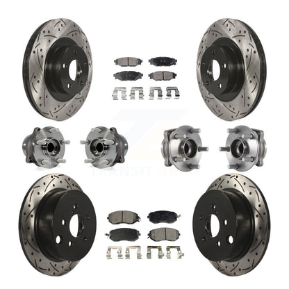 Kit de plaquettes de rotor de frein enduites de roulement de moyeu avant et arrière (10 pièces) pour Subaru Forester X