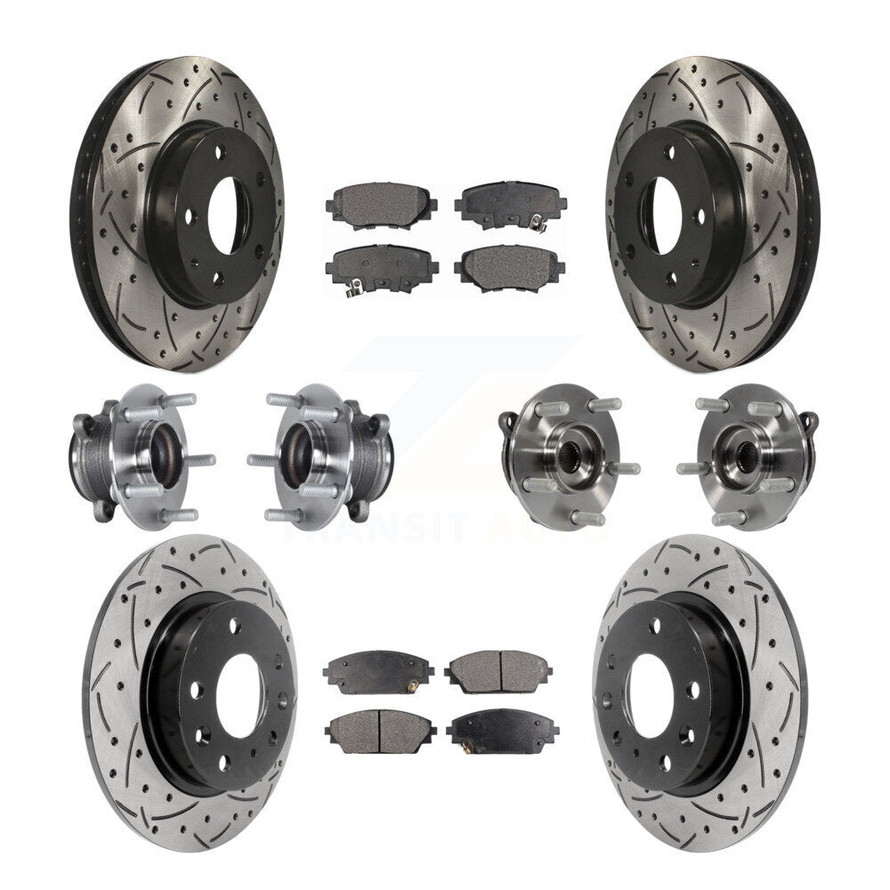 Kit de plaquettes de rotor de frein à disque revêtues de roulement de moyeu avant et arrière (10 pièces) pour Mazda 3 Spor