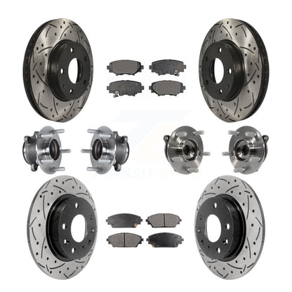 Kit de plaquettes de rotor de frein à disque revêtues de roulement de moyeu avant et arrière (10 pièces) pour Mazda 3 Spor
