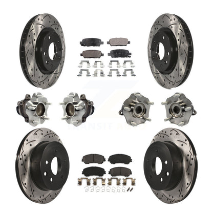 Kit de plaquettes de rotor de frein enduites de roulement de moyeu avant et arrière (10 pièces) pour Nissan Rogue Spor