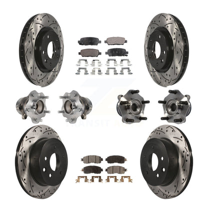 Kit de rotors et plaquettes de frein à disque revêtus de roulement de moyeu avant et arrière (10 pièces) pour Nissan LEA
