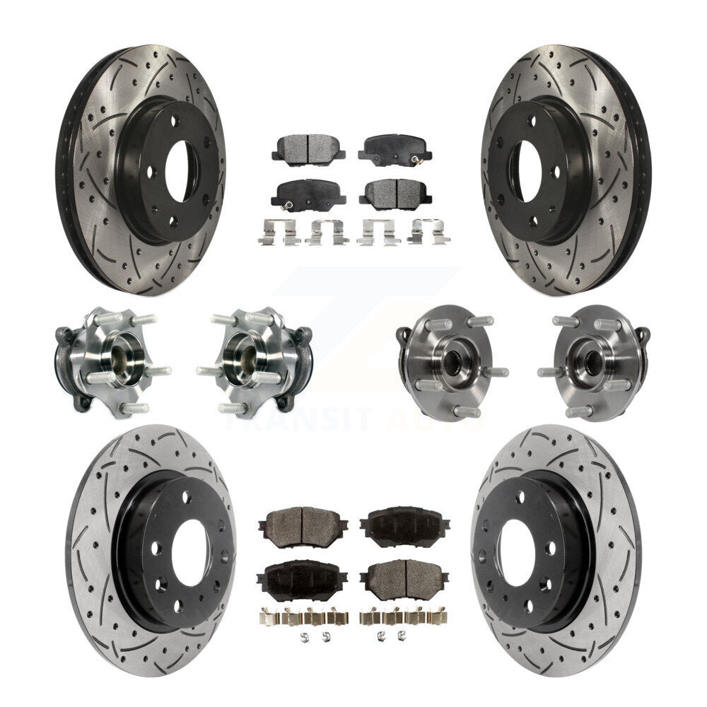 Kit de plaquettes de rotor de frein à disque revêtues de roulement de moyeu avant et arrière (10 pièces) pour Mazda 3 Spor