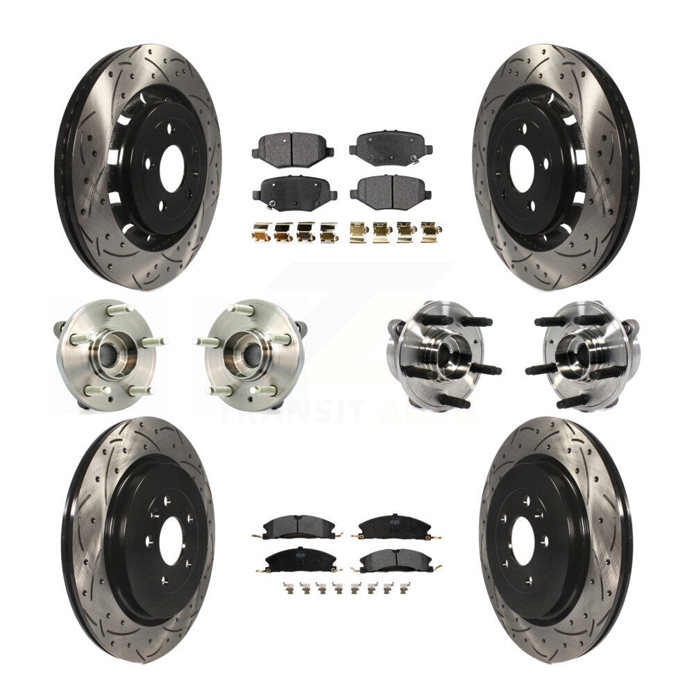 Kit de plaquettes de rotor de frein enduites de roulement de moyeu avant et arrière (10 pièces) pour Ford Taurus Polic