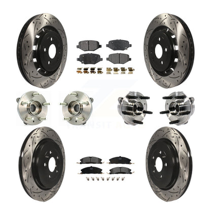 Kit de plaquettes de rotor de frein enduites de roulement de moyeu avant et arrière (10 pièces) pour Ford Taurus Polic