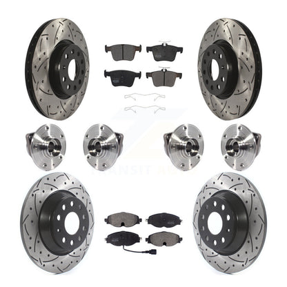 Kit de rotor et de plaquettes de frein revêtus de roulement de moyeu avant et arrière (10 pièces) pour Audi TT Quattr