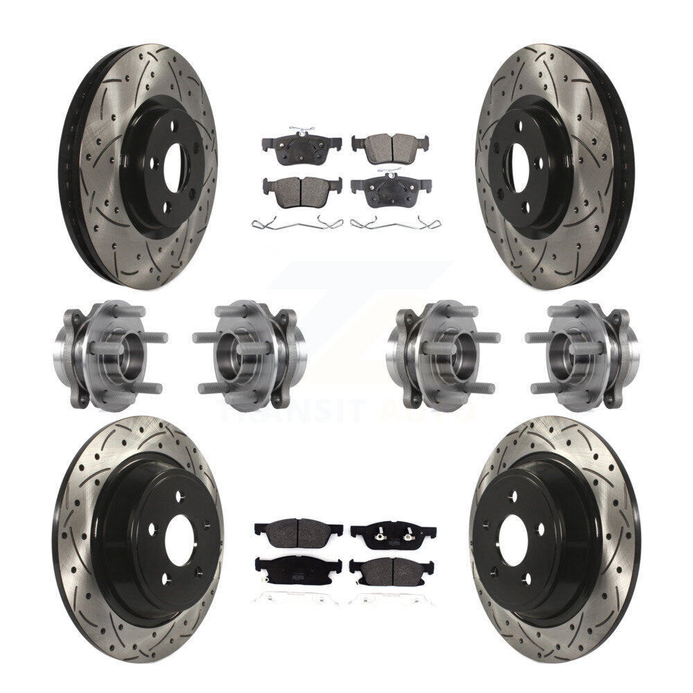 Kit de plaquettes de Rotor de frein revêtues de roulement de moyeu avant et arrière (10 pièces) pour Lincoln Continenta