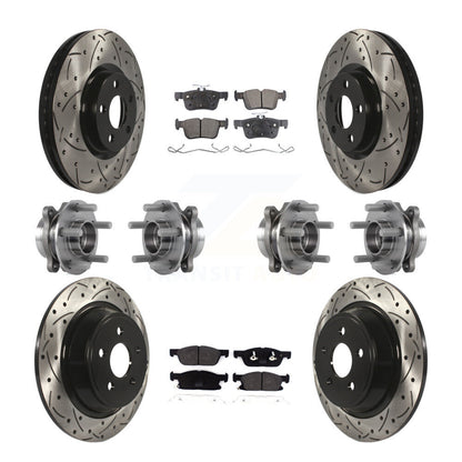 Kit de plaquettes de Rotor de frein revêtues de roulement de moyeu avant et arrière (10 pièces) pour Lincoln Continenta