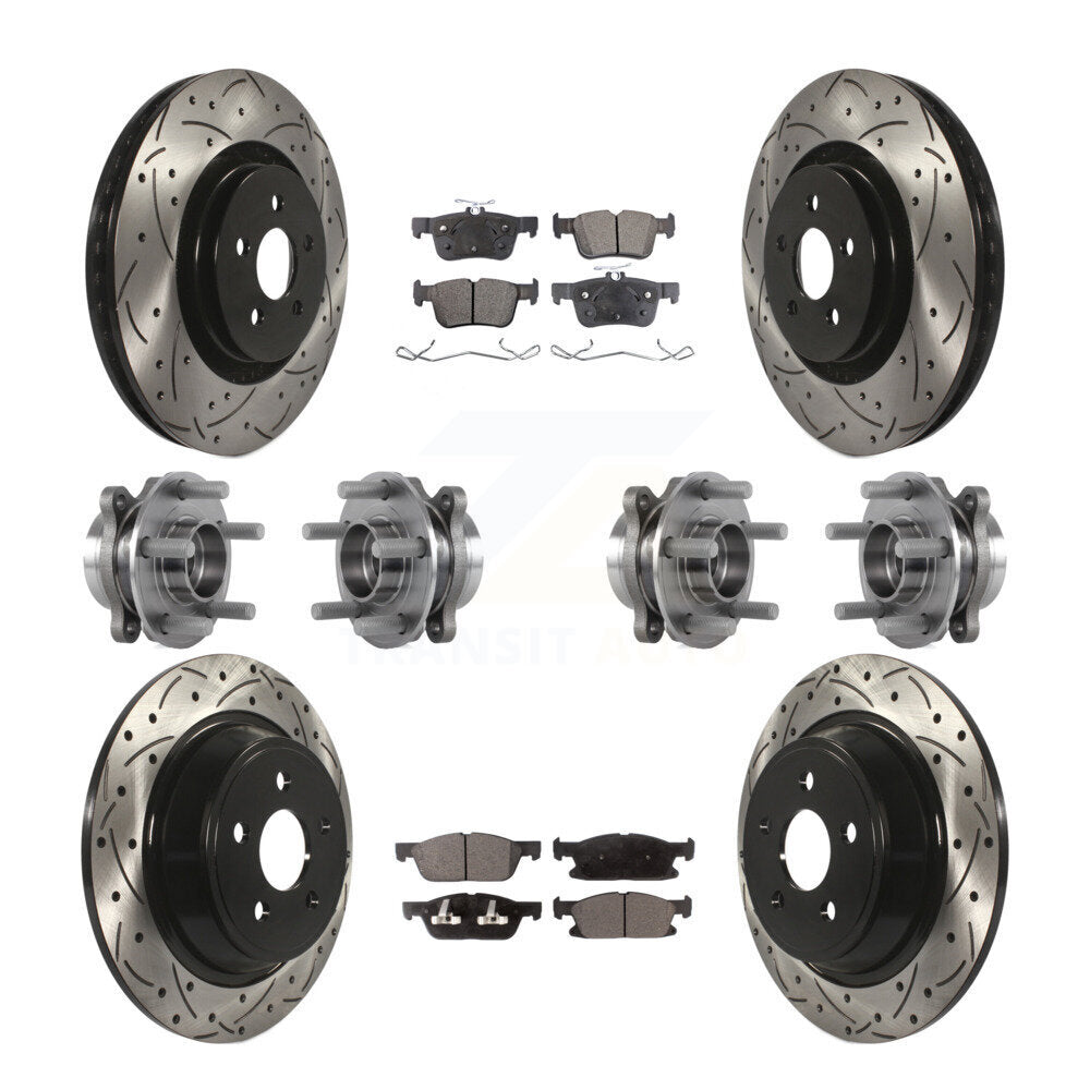 Kit de plaquettes de Rotor de frein, roulement de moyeu avant et arrière (10 pièces) pour Ford Edge Lincoln MK