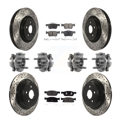 Kit de plaquettes de Rotor de frein revêtues de roulement de moyeu avant et arrière (10 pièces) pour Lincoln Continenta