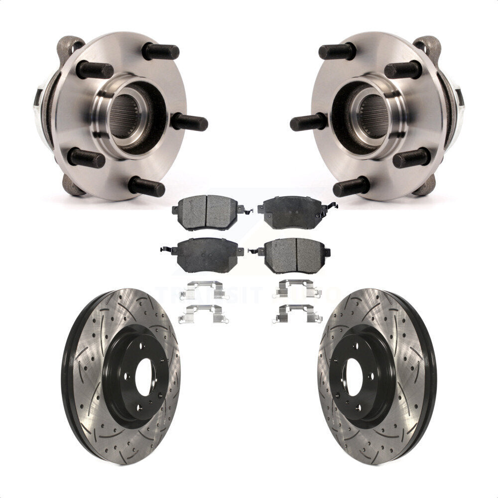 Kit de plaquettes de Rotor de frein, ensemble de roulements de moyeu avant, fente de perçage, pour Nissan Muran