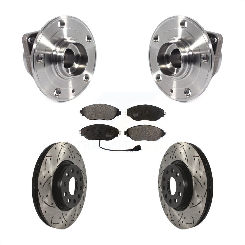 Kit de plaquettes de Rotor de frein, roulement de moyeu avant, fente de perçage, pour Volkswagen GTI Arteo