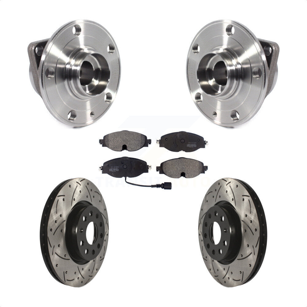 Kit de plaquettes de Rotor de frein, roulement de moyeu avant, fente de perçage, pour Volkswagen Taos GTI Golf A