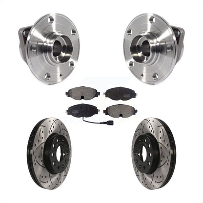 Kit de plaquettes de Rotor de frein, roulement de moyeu avant, fente de perçage, pour Volkswagen Jetta Taos Gol