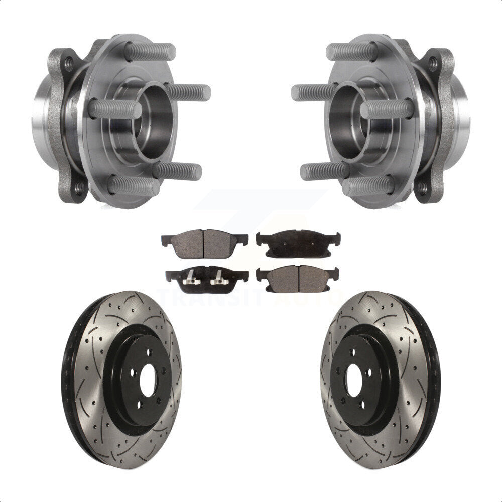 Kit de plaquettes de Rotor de frein, roulement de moyeu avant, fente de perçage, pour Ford Edge Lincoln Nautilu