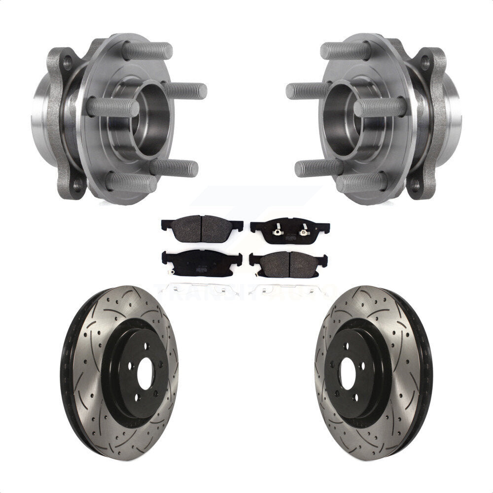 Kit de Rotor et de plaquettes de frein à fente percée, roulement de moyeu avant, pour Ford Fusion Lincoln MK