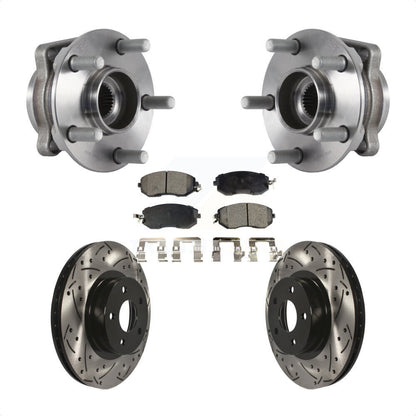 Ensemble de roulement de moyeu avant, Rotor de frein à fente percé et Kit de plaquettes pour Subaru Imprez