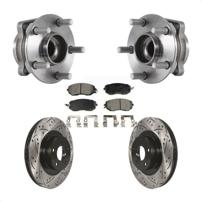 Kit de plaquettes de Rotor de frein, roulement de moyeu avant, fente percée, pour Subaru Forester Crosstre