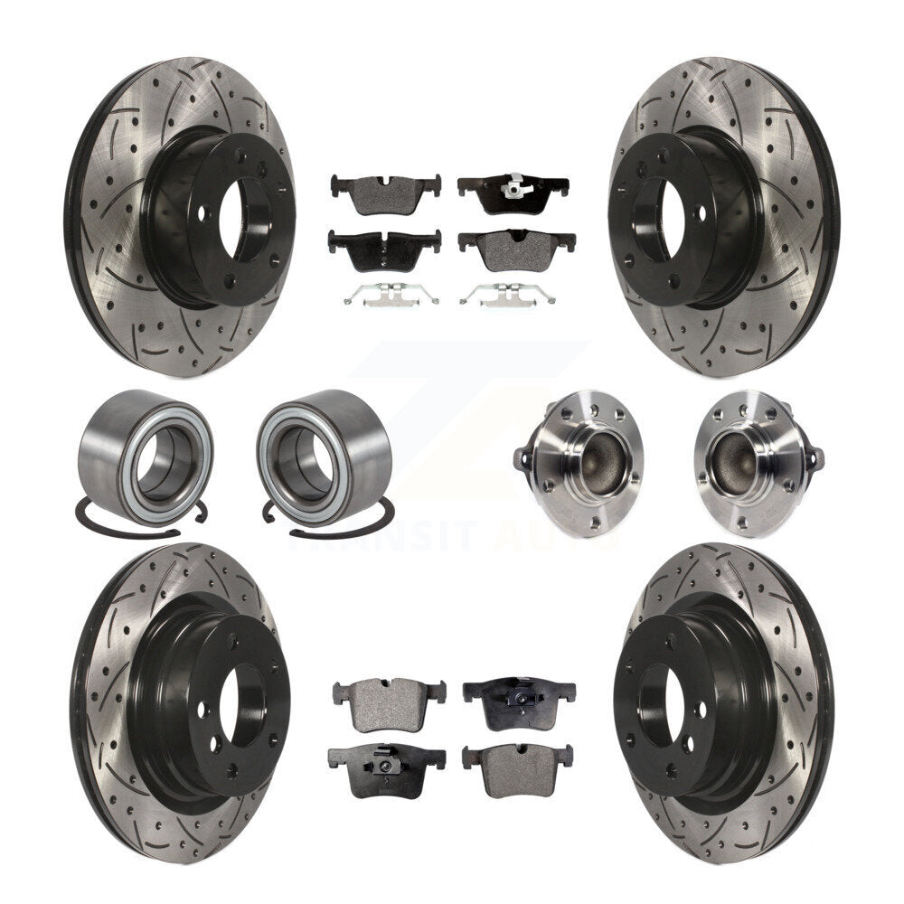 Kit de chaussures de plaquettes de Rotor de frein enduites de roulement de moyeu avant et arrière (10 pièces) pour BMW 320i 328