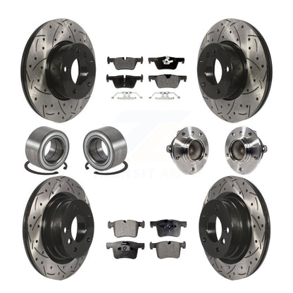 Kit de chaussures de plaquettes de Rotor de frein enduites de roulement de moyeu avant et arrière (10 pièces) pour BMW 320i 328