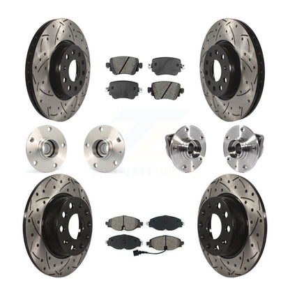 Kit de plaquettes de Rotor de frein à disque revêtu de roulement de moyeu avant et arrière (10 pièces) pour Volkswagen GT