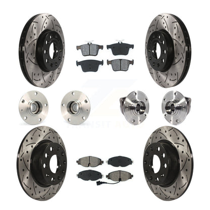 Kit de rotor et de plaquettes de frein revêtus de roulement de moyeu avant et arrière (10 pièces) pour Audi A3 2016 2.0