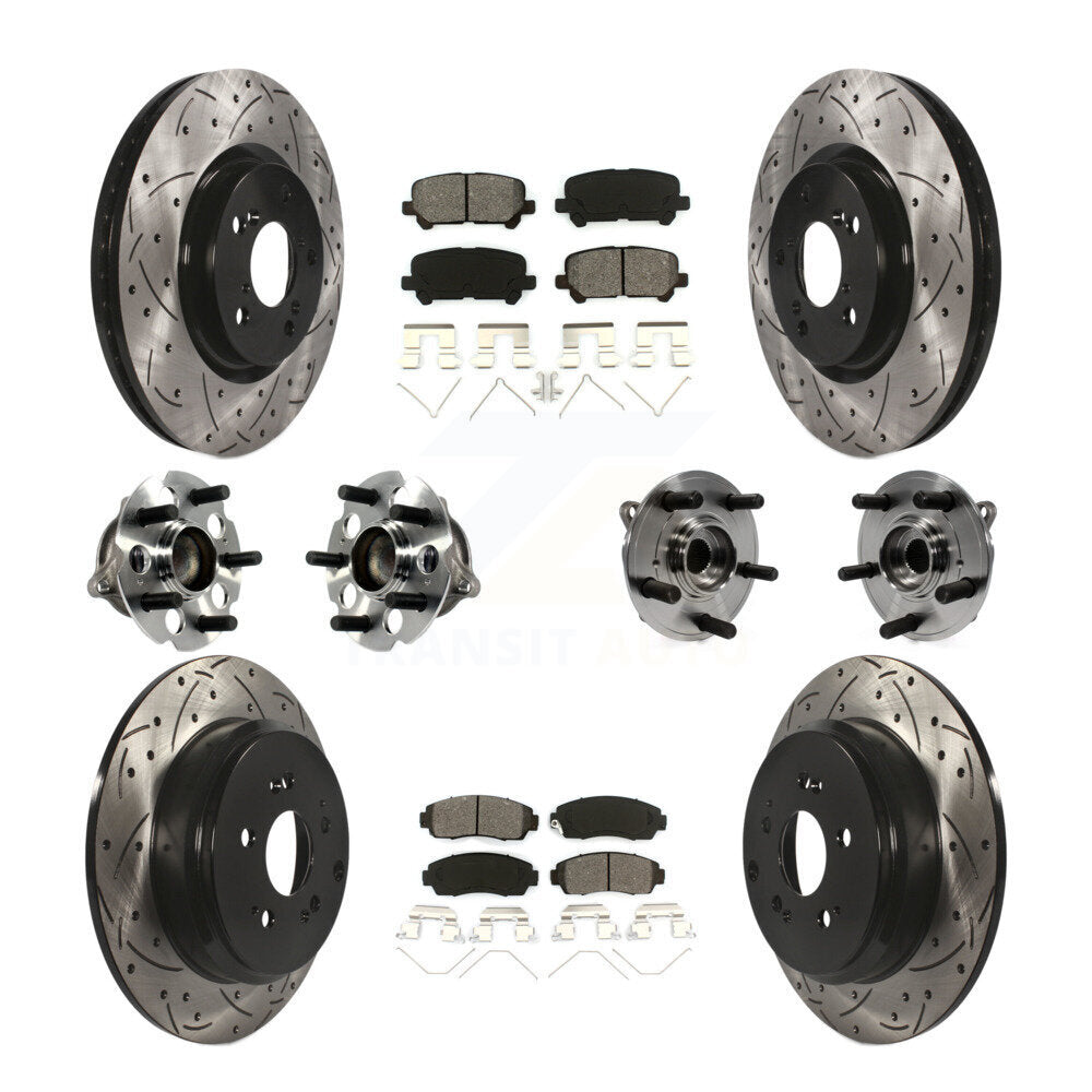 Kit de plaquettes de rotor de frein revêtues de roulement de moyeu avant et arrière (10 pièces) pour Honda Odysse 11-14