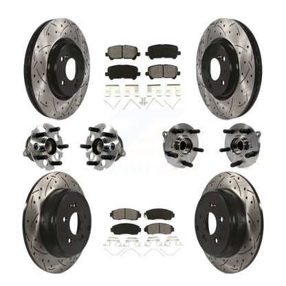 Kit de plaquettes de rotor de frein revêtues de roulement de moyeu avant et arrière (10 pièces) pour Honda Odysse 11-14