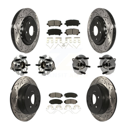 Kit de plaquettes de rotor de frein revêtues de roulement de moyeu avant et arrière (10 pièces) pour Honda Odysse 15-17