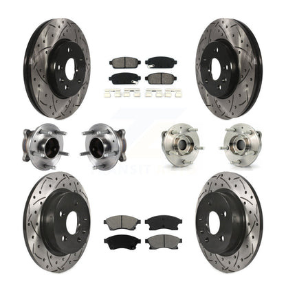 Kit de rotor et de plaquettes de frein revêtus de roulement de moyeu avant et arrière (10 pièces) pour Chevrolet Cruz