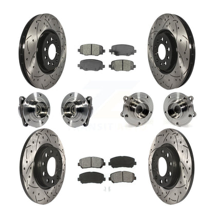 Kit de rotors et plaquettes de frein revêtus de roulement de moyeu avant et arrière (10 pièces) pour Chrysler 200 FW