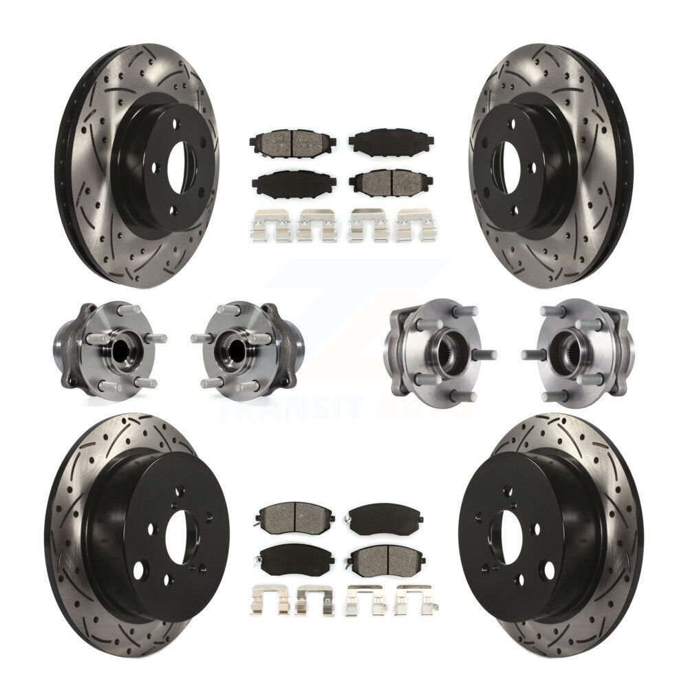 Kit de plaquettes de Rotor de frein à disque revêtu de roulement de moyeu avant et arrière (10 pièces) pour Subaru Imprez