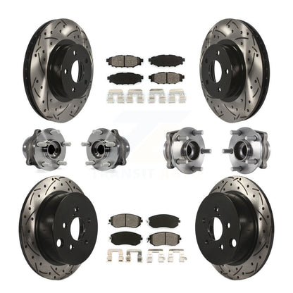 Kit de plaquettes de Rotor de frein à disque revêtu de roulement de moyeu avant et arrière (10 pièces) pour Subaru Imprez