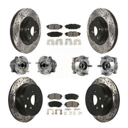 Kit de plaquettes de rotor de frein enduites de roulement de moyeu avant et arrière (10 pièces) pour Subaru Forester X